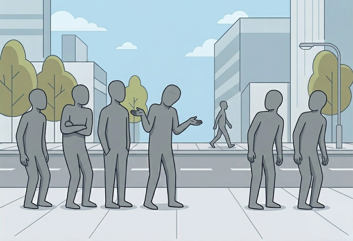 無言で列を離れるのはNG