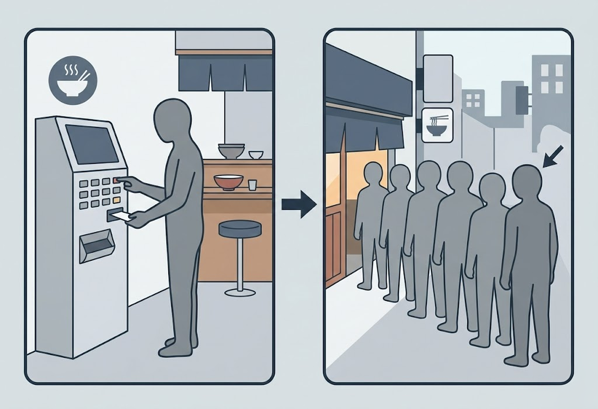 Ticket First：先に店内で食券を購入してから並ぶパターン