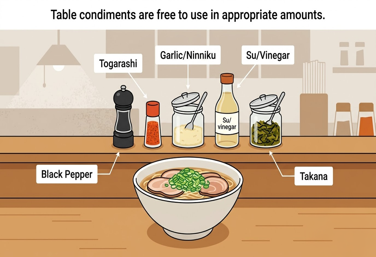 ラーメンの味変調味料のイラスト